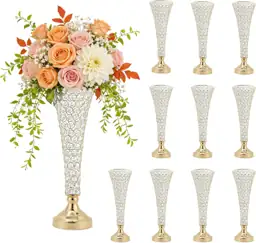 20 Inch Gold Trumpet Vase… — Photo 1