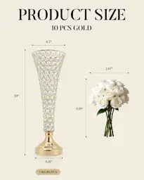 20 Inch Gold Trumpet Vase… — Photo 2