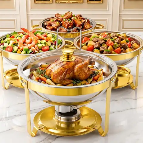 4-Pack 6QT Round Gold Stainless… — Photo 1