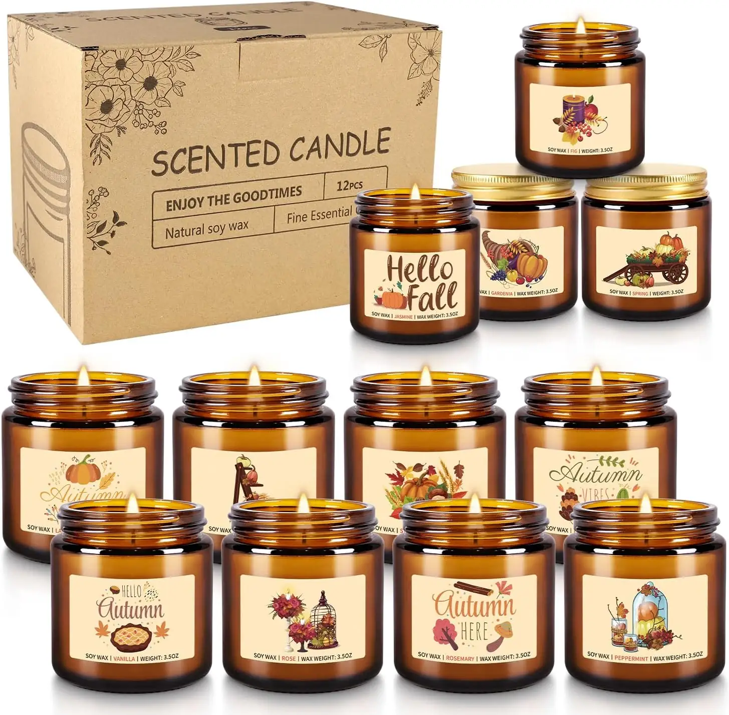 Autumn Harvest Scented Candles Gift… — Photo 1