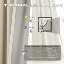 DUALIFE Natural Pleated Blackout Curtains,… — Photo 2