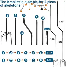 2Set Adjustable Metal Skeleton Stand… — Photo 2