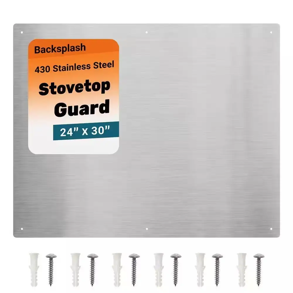 Kicthen Clean Signs 24 x 30 in. Stainless Steel Kitchen Backsplash for 30 in. Range Hood ...