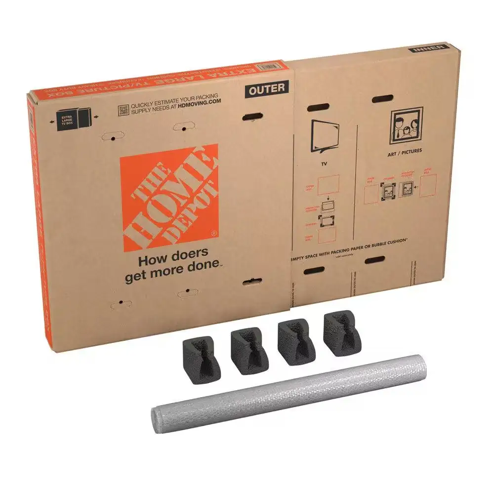 Heavey Box Heavy-Duty Extra-Large Adjustable TV and Picture Moving Box with ...