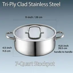 7 qt. Tri-Ply Clad Stainless… — Photo 2
