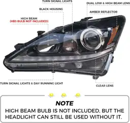 LED Headlight Assembly Lexus IS250/IS350 Driver Side with Clear Lens ...