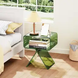 Acrylic Nightstand Bedside Side Table,… — Photo 2