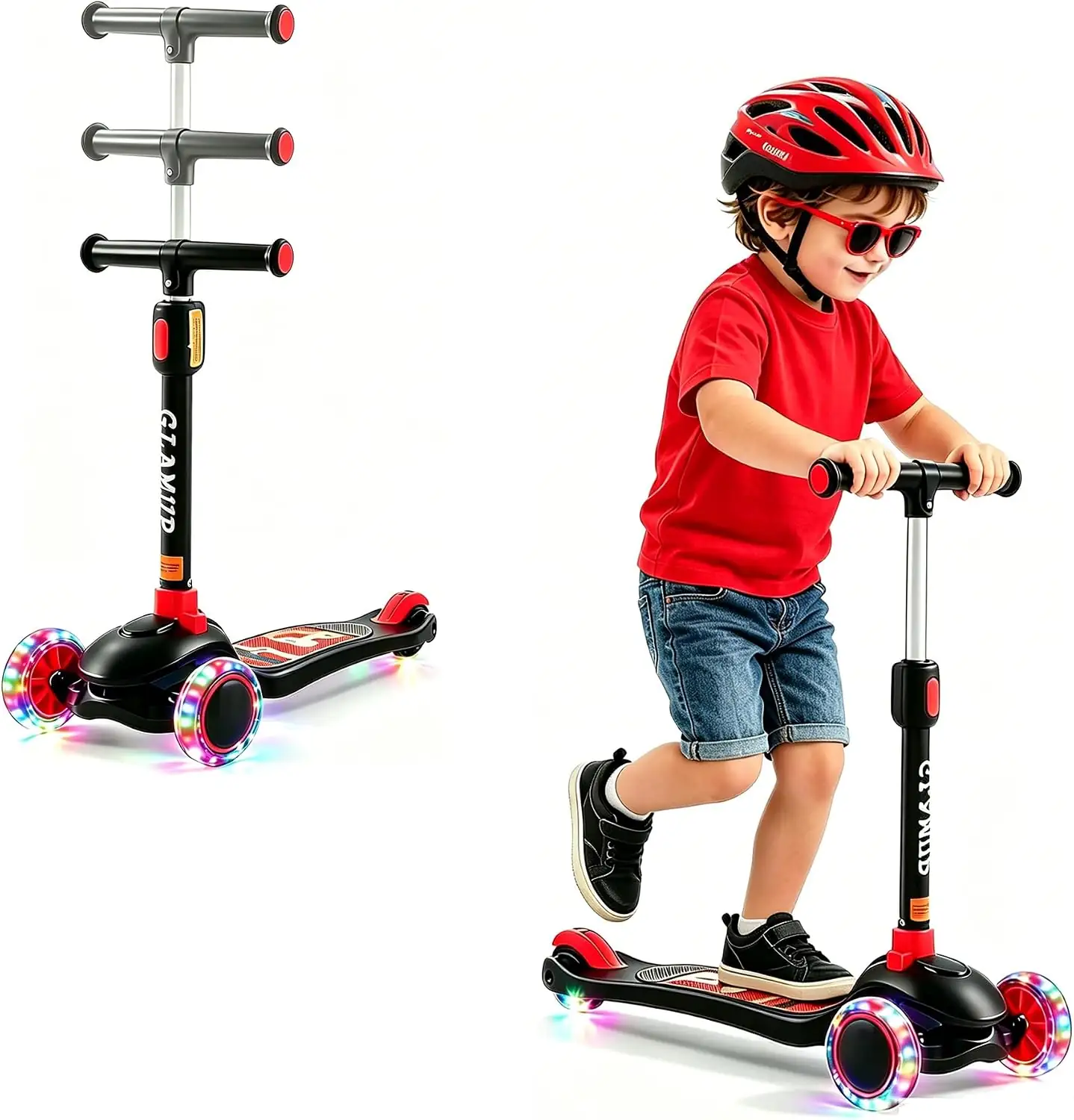 GLAMUP Kids Scooter, 2-in-1 Folding… — Photo 1