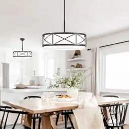 19.7" Modern Black Drum Chandelier,… — Photo 2