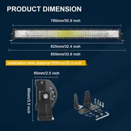 AUXTINGS 32in 270W LED Light Bar Triple Row Spot/Flood Work Light Kit ...