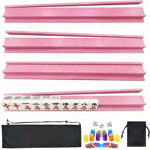 Mahjong Racks with Pushers, Pink… — Photo 1