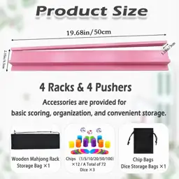 Mahjong Racks with Pushers, Pink… — Photo 2