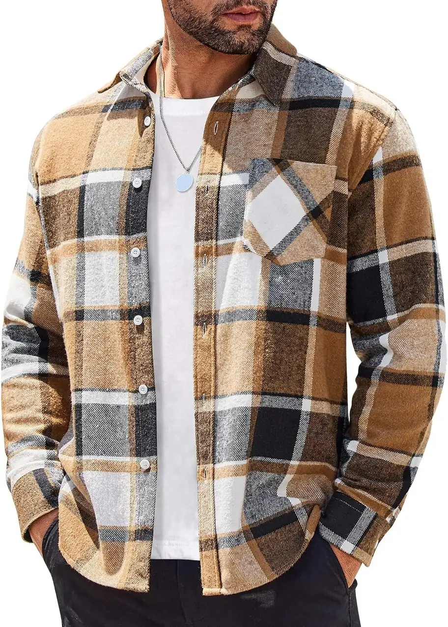 COOFANDY Men's Flannel Shirt, Long… — Photo 1
