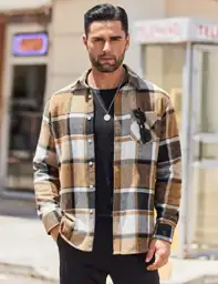 COOFANDY Men's Flannel Shirt, Long… — Photo 2