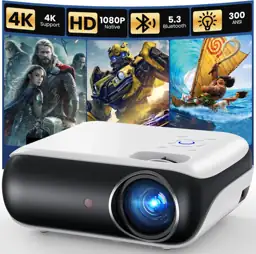 HAPPRUN Native 1080P Bluetooth Projector… — Photo 1