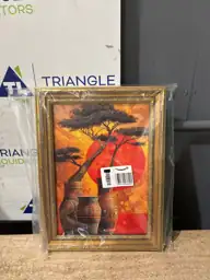 Vintage Gold Framed African Canvas… — Photo 3