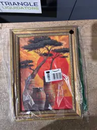 Vintage Gold Framed African Canvas… — Photo 5
