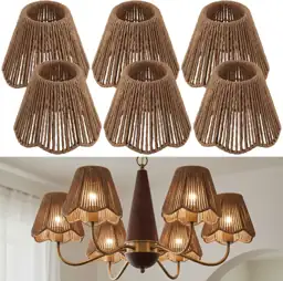 VIHOSE 6-Pack Small Rattan Lampshade… — Photo 1
