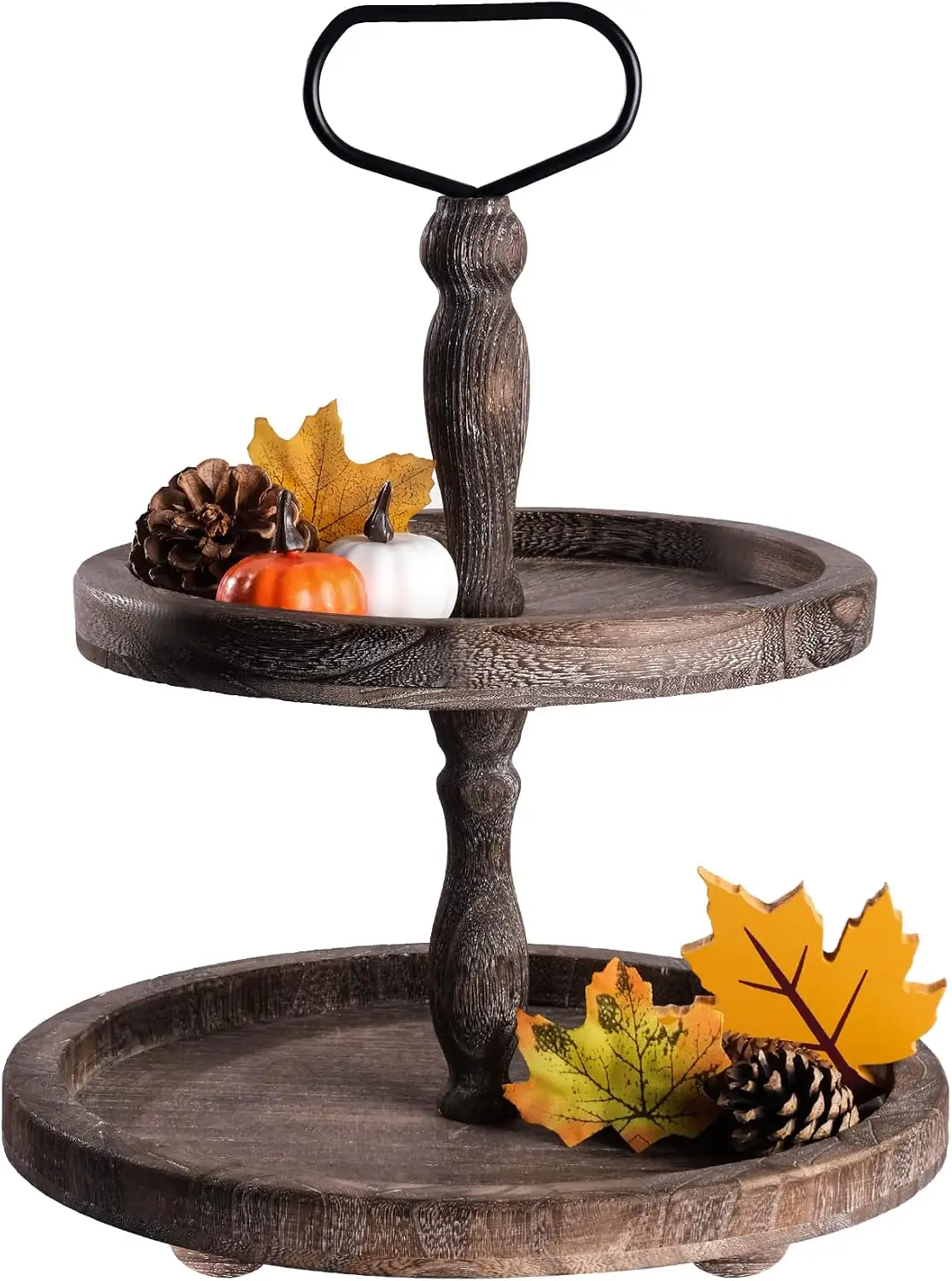 Mustry Rustic Wooden 2-Tier Tray… — Photo 1