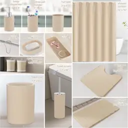 Beige Bathroom Accessories Set -… — Photo 2