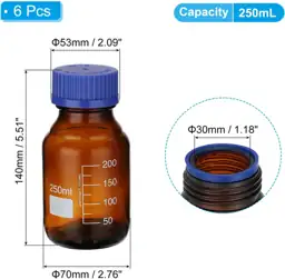 PATIKIL 6x Reagent Storage Bottles,… — Photo 2