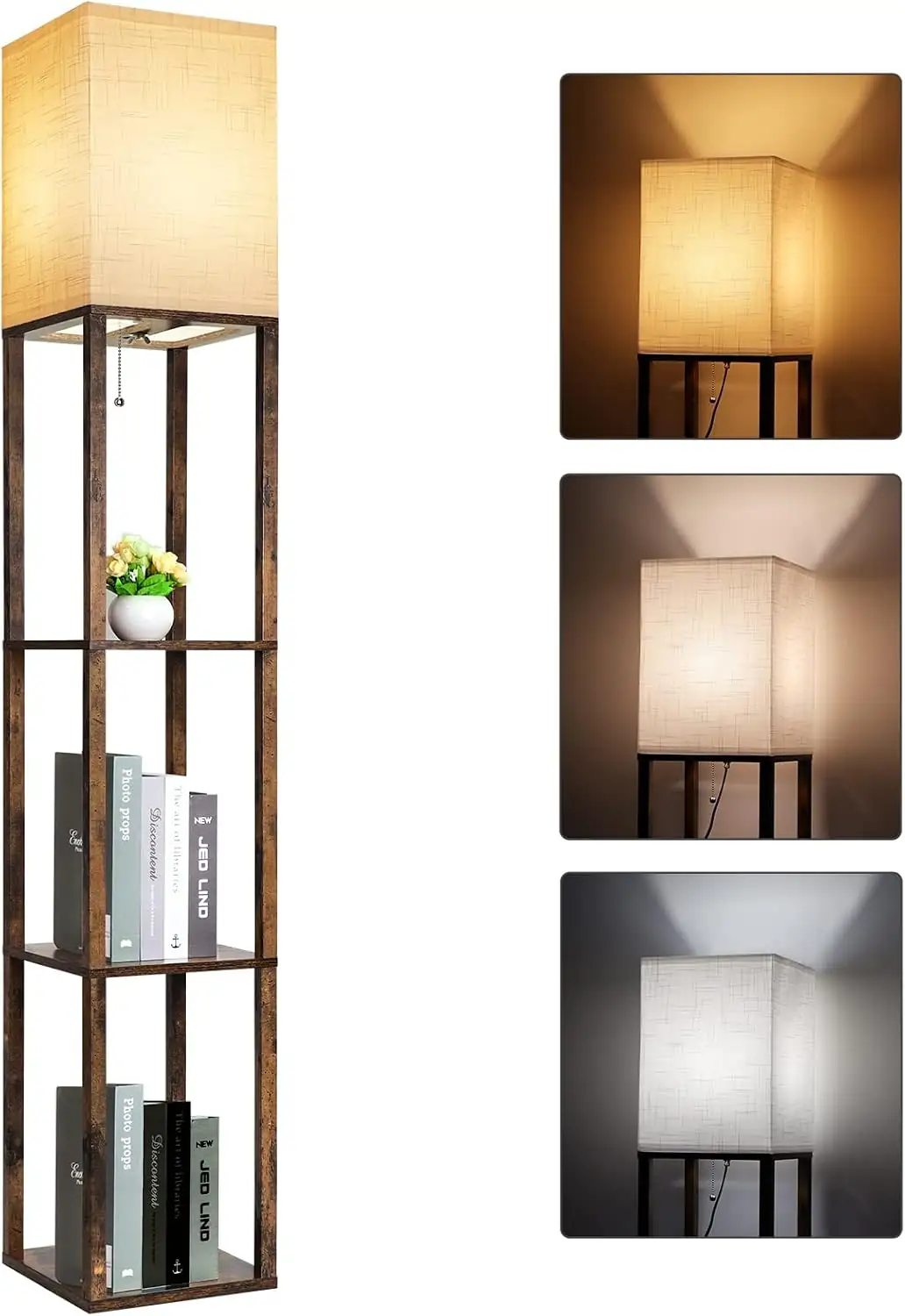 RUNTOP Floor Lamp with Shelves,… — Photo 1