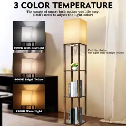 RUNTOP Floor Lamp with Shelves,… — Photo 2