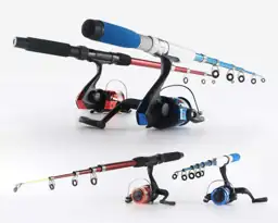 Collapsible Fishing Rod Kit: 2 Telescopic Poles, 2 Spinning Reels ...