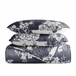3-Piece Navy Distressed Bouquet Microfiber… — Photo 2