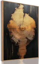 Tree Ring Wall Art Framed, Modern Nature Decor, Easy to Hang 24x36 Inch ...