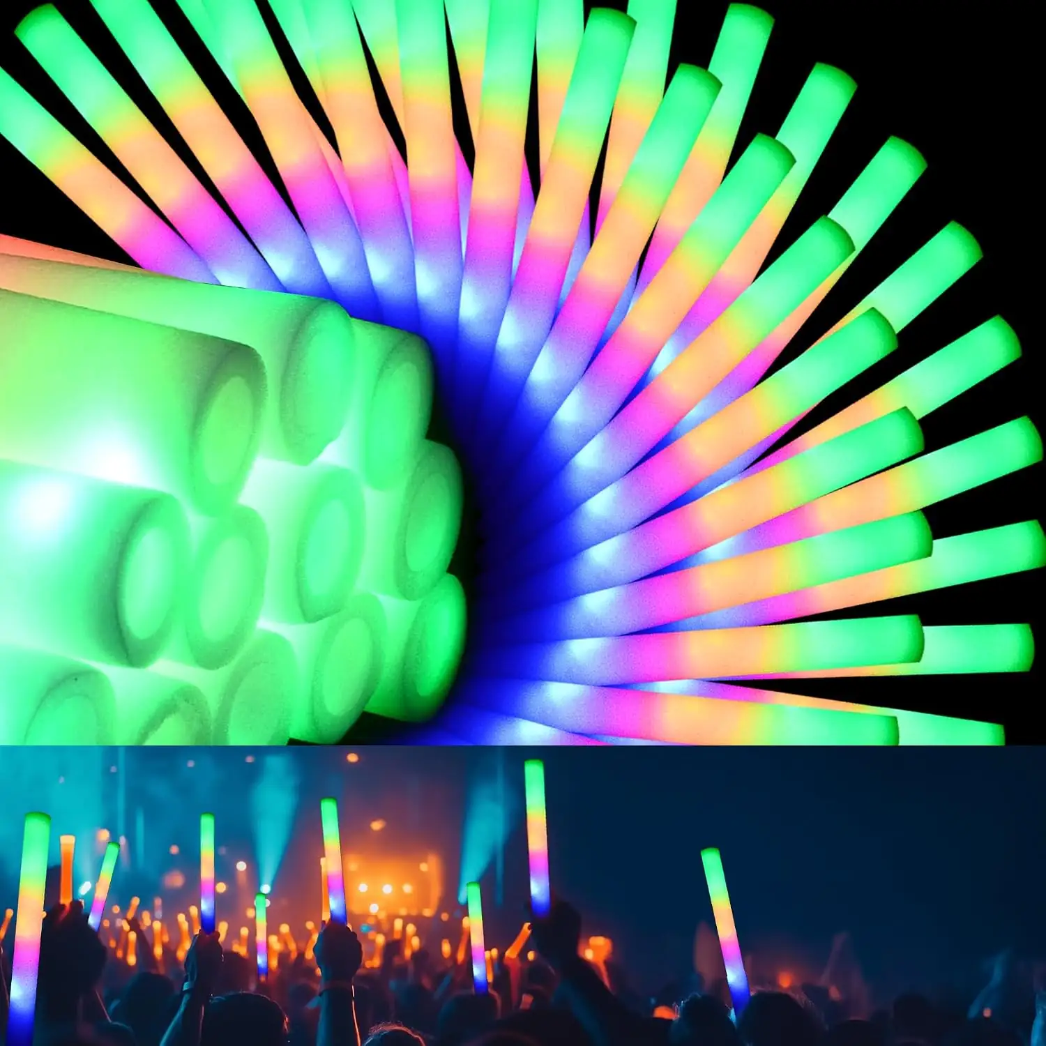 204Pcs Foam Glow Sticks Bulk… — Photo 1