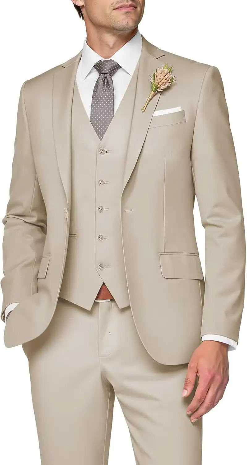 3-Piece Men's Slim Fit Wedding… — Photo 1