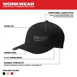 Large/Extra Large Black Fitted Hat — Photo 2