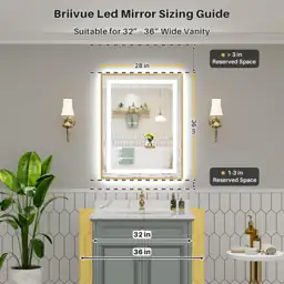 28x36 Inch LED Bathroom Mirror… — Photo 2
