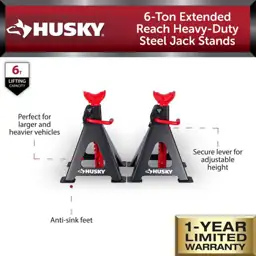 Husky 6 Ton Jack Stands — Photo 2