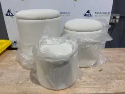 Round Set of 3 Ottomans… — Photo 3