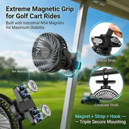 Magnetic Golf Cart Fan, 10000mAh… — Photo 2