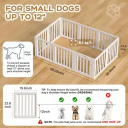 Dog Playpen Indoor,Puppy Playpen,White 23.6"… — Photo 2