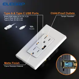 21W USB Wall Outlet with… — Photo 2
