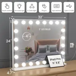 Vanity Mirror with Lights, 32x24,… — Photo 2