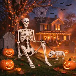 5.4FT Halloween Skeletons, Posable Full-Size… — Photo 2