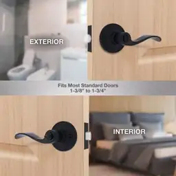 Wave Matte Black Bed/Bath Door… — Photo 2