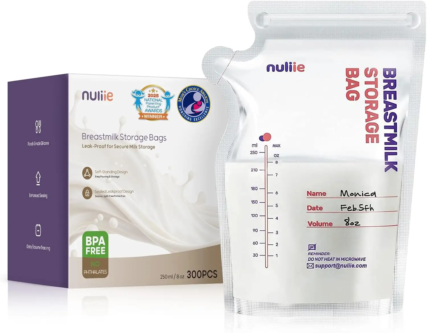 Nuliie 300 Pcs Breastmilk Storage… — Photo 1