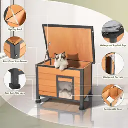 Outdoor Cat House Weatherproof, Openable… — Photo 2