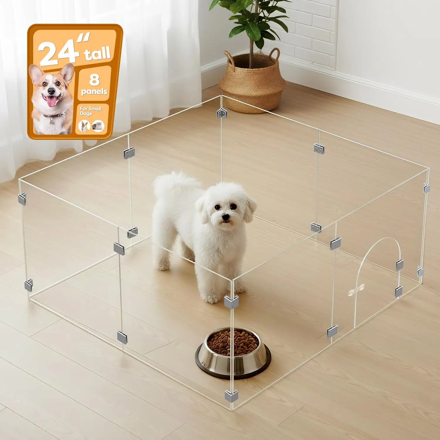 Clear Acrylic Dog Playpen with… — Photo 1
