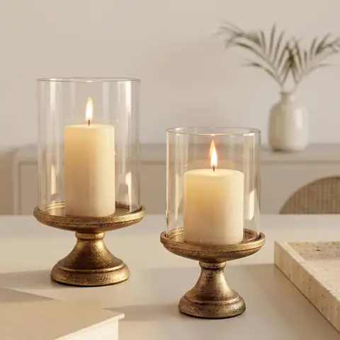 Hurricane Candle Holder with Glass… — Photo 1