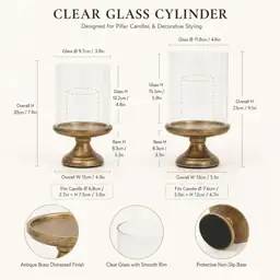Hurricane Candle Holder with Glass… — Photo 2
