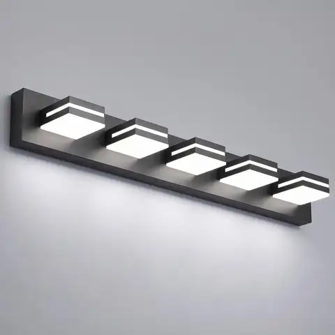 36" 5-Light Black Modern LED… — Photo 1