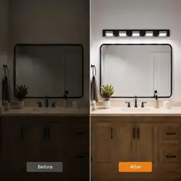 36" 5-Light Black Modern LED… — Photo 2