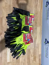 X-Large High Visibility Level 2 Cut Resistant Polyurethane Dipped Work ...